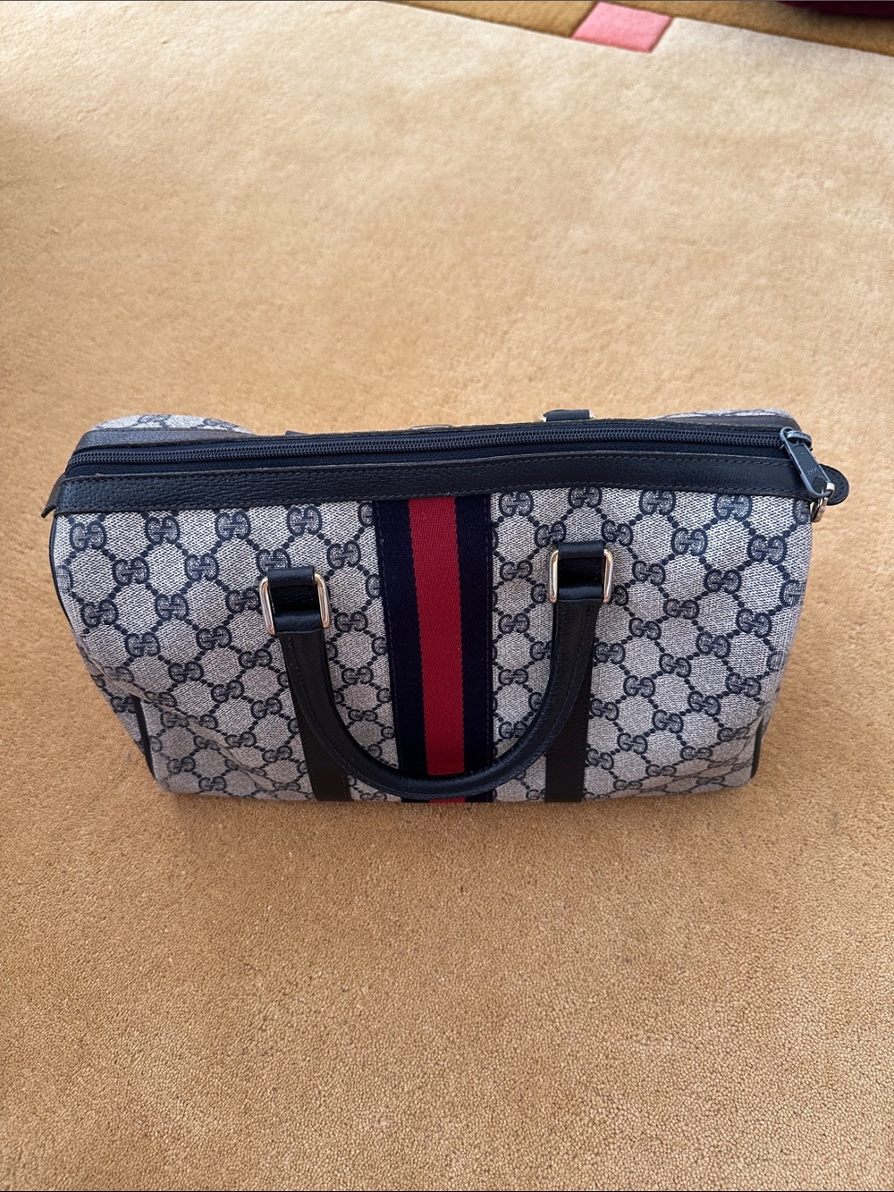 Gucci GG Monogram Bowler bag with Red Web Stripe - Picture 2 of 2
